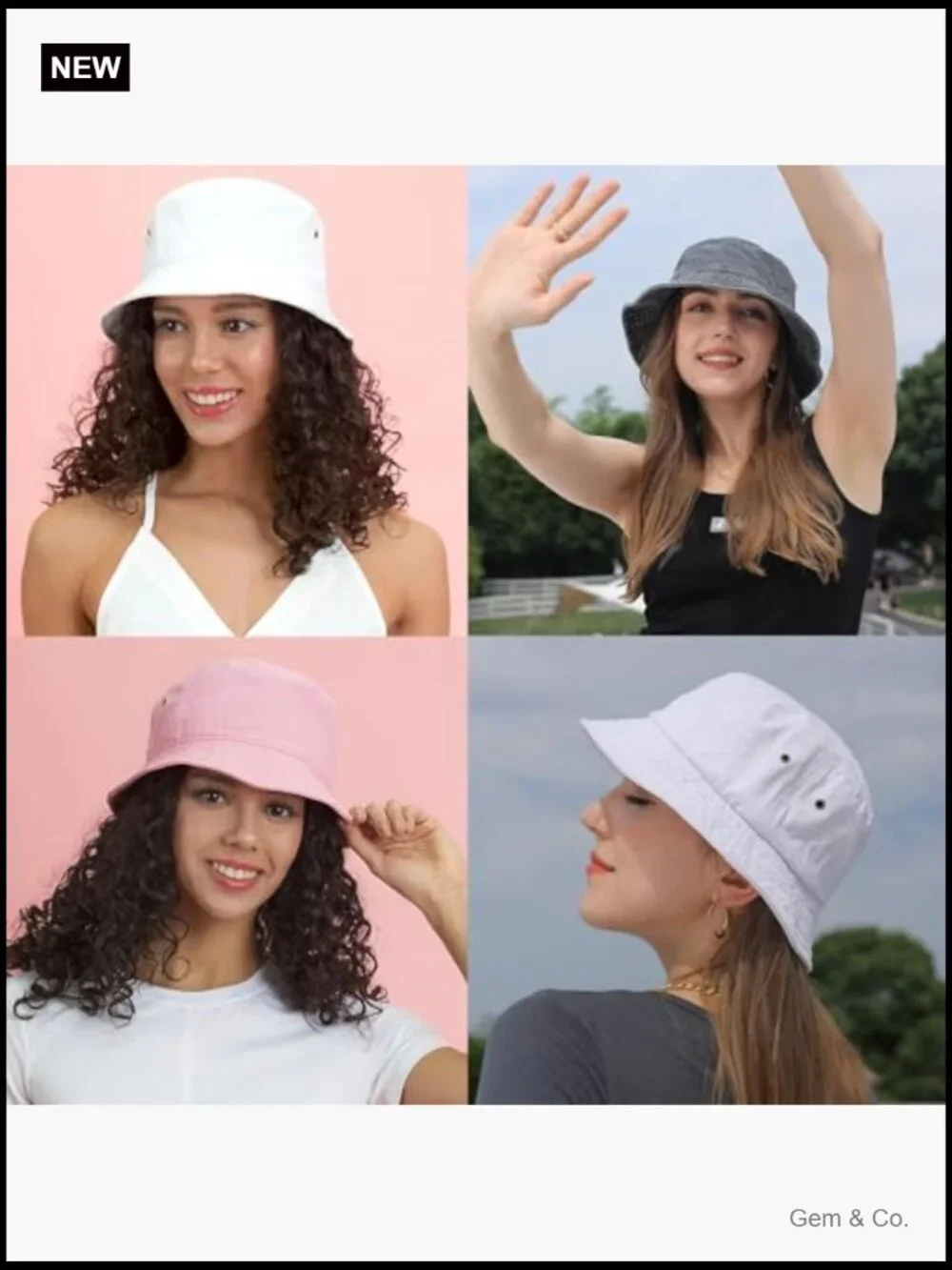 2-Pack Unisex Washed Cotton Bucket Hat with Wide Brim